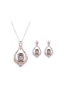 thumb Alloy Rose Gold Plated Fashion Rhinestone Water Drop shaped Two Pieces Jewelry Set 0