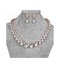 thumb Copper With Artificial Pearl Luxury Round  Earrings And Necklaces 2 Piece Jewelry Set 1