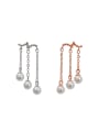 thumb Personalized Artificial Pearls Silver Stud Earrings 0