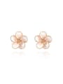 thumb Temperament Plum Blossom Shaped Opal Stud Earrings 0