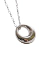 thumb Sterling Silver Fashion Minimalist Round Short Necklace 2