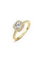 thumb Exquisite 18K Gold Plated Geometric Zircon Ring 0