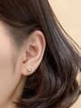 thumb 925 Sterling Silver With Gold Plated Fashion Pearl Round Stud Earrings 2