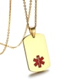 thumb All-match Gold Plated Square Shaped Stainless Steel Necklace 0