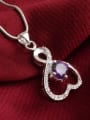 thumb Fashion Hollow Heart Cubic Zirconias Copper Necklace 2