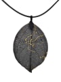 thumb Fashionable Natural Leaf Artificial Leather Necklace 0