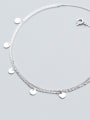 thumb 925 Sterling Silver With Platinum Plated Fashion Round Anklets 2