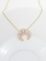 thumb Elegant Moon Shaped Rhinestones Women Necklace 1