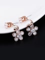 thumb Women 18K Rose Gold Flower-shaped AAA Zircon stud Earring 2