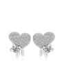 thumb Heart-shape Micro Pave Zircon Stud Earrings 0