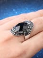 thumb Retro Oval Resin stone Grey Rhinestones Alloy Ring 2