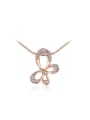 thumb Elegant Rose Gold Shaped Butterfly Crystal Necklace 0