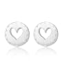 thumb 925 Sterling Silver  Simplistic Heart Stud Earrings 0