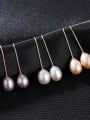 thumb Pure silver 8-9mm Natural Pearl Earrings 1