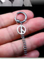 thumb Stainless Steel With Black Gun Plated Trendy Round Peace mark Earrings 2