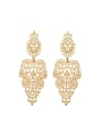 thumb Alloy Gold Plated Hollow Flower-Shaped drop earring 0