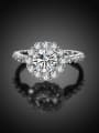 thumb Elegant Flower Shaped Zircon 925 Silver Ring 1