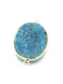 thumb Oval Natural Blue Crystal Gold Plated Pendant 1
