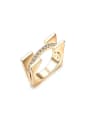 thumb Exquisite Gold Plated Square Shaped Zircon Ring 0