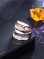 thumb Creative Multi Layer Rose Gold Plated Rhinestone Ring 1