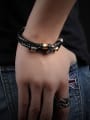 thumb Punk style Little Skull Artificial Leather Two-band Men Bracelet 1