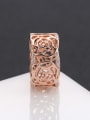 thumb High Quality Rose Gold Plated Hollow Flower Zircon Ring 1