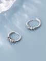 thumb 925 Sterling Silver With Platinum Plated Simplistic Round Clip On Earrings 3