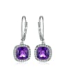 thumb Luxury Exquisite Amethyst S925 Silver Drop Earrings 0
