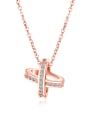 thumb Copper With Rose Gold Plated Simplistic Irregular With Double loop Necklaces 0