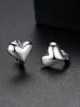 thumb Copper With White Gold Plated Cute Heart  Stud Earrings 0