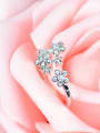 thumb Simple Elegant Cubic Zirconias Flowery Ring 2