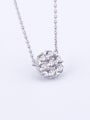thumb Simple Zircon-covered Round Necklace 1