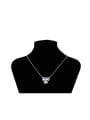 thumb 2018 Copper Alloy White Gold Plated Cube Crystal Necklace 1