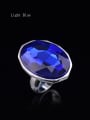 thumb Simple Oval Cut Crystal Platinum Plated Alloy Ring 3