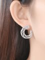 thumb Copper With White Gold Plated Classic Geometric Wedding Stud Earrings 1