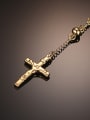 thumb Exquisite Gold Plated Cross Shaped Titanium Sweater Chain 1