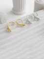 thumb 925 Sterling Silver With Gold Plated Simplistic Water Drop Hook Earrings 4