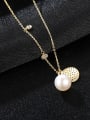thumb Sterling silver micro-inlaid zircon 8.5mm natural freshwater pearl necklace 0