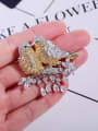 thumb Copper With  Cubic Zirconia Personality Bird Magpie Brooches 3