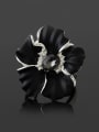 thumb Personalized Black Enamel Flower Rhinestones Alloy Ring 0