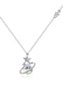 thumb Simple Little Star Round austrian Crystal Alloy Necklace 3