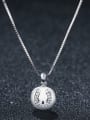 thumb 925 Sterling Silver With Platinum Plated Cute Round U shape Necklaces 0