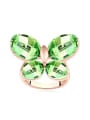thumb Exaggerated Oval austrian Crystals Butterfly Alloy Ring 2