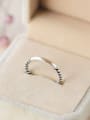 thumb S925 silver twist smooth letter shape opening Midi Ring 1