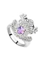 thumb Personalized austrian Crystals-covered Toad Alloy Ring 2