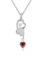 thumb Fashion Shiny austrian Crystals Heart Pendant Alloy Necklace 1