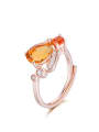 thumb Rose Gold Plated Gemstones Insect Cocktail Ring 0