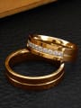 thumb 18K Gold Plated Rhinestones Lovers band ring 1