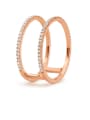 thumb Copper With Gold Plated Trendy Cubic Zirconia Band Rings 3
