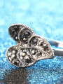 thumb Personalized Leaf Grey Crystals Alloy Ring 1